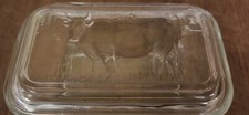 Beurrier Ancien En Verre Décor Vache