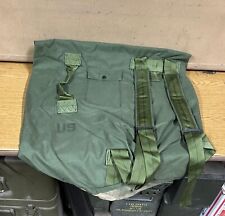 GENUINE US ARMY DUFFEL BAG WITH STRAPS GREEN NYLON SUPER EX COND !!!!! #3
