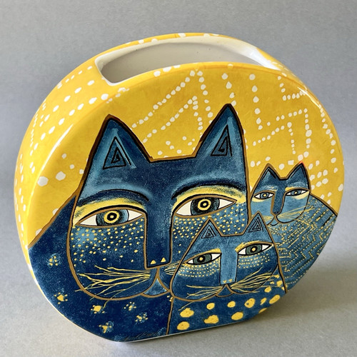 Petit vase chat artiste laurel - chat,