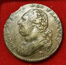 louis XVI ♦ 12 Deniers ♦ 1792 D ♦ Lyon ♦ BRONZE RARE ! TTB