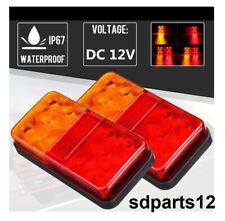 2 Feux Arrière LED 12V 4 Fonctions IP67 Remorque Camion Caravane Camping-car