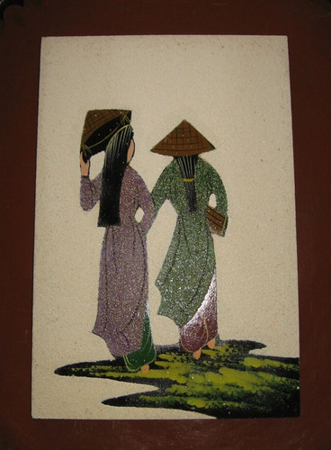 Tableau asiatique sable - sable, et