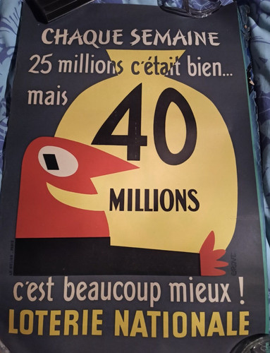 Affiche ancienne loterie - affiche,