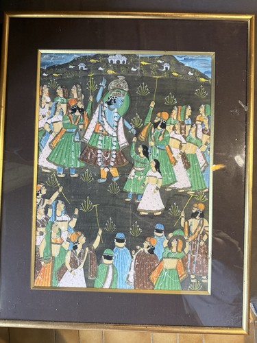 Peinture indienne sur soie - peinture,