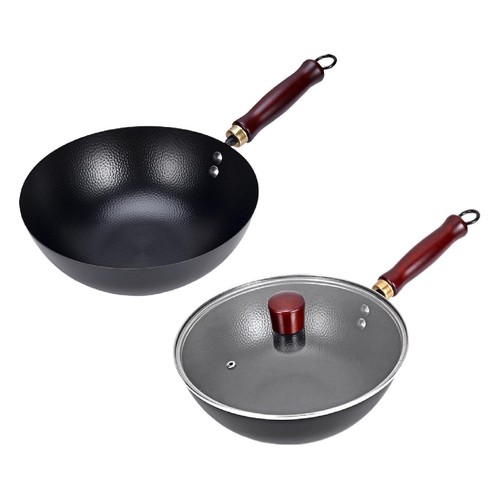 Poêle wok fonte - en, non