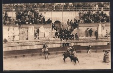 Cpa arles les arènes combat - arles,, arènes,