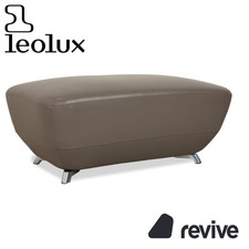 Leolux Daja Pouf En Cuir Gris