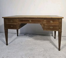 Bureau plat double face acajou Louis XVI XIXe  Antique mahogany desk