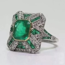 8.Ct Art Déco Style Vert