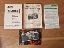 Mode d'emploi notice Leica IIIc instructions filtres et film