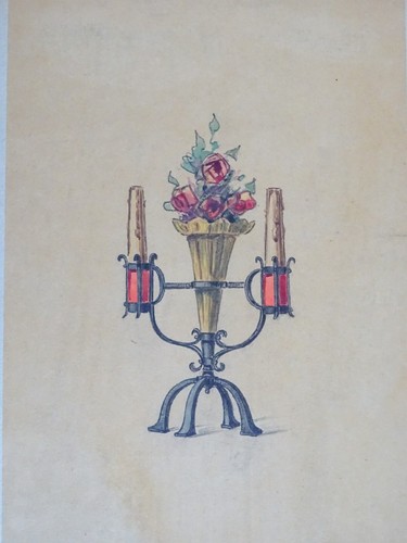 Dessin crayon lavis original - crayon,
