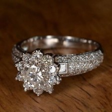 Bague de fiançailles lotus en