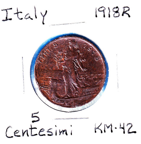 1918r italy centesimi - 5,