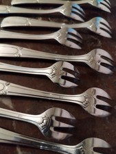 12 Fourchettes à Huîtres Orfèvrerie SFAM Style Art Déco Métal Argenté