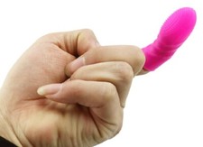Stimulateur masseur clitoridien à doigt avec picot en silicone rose