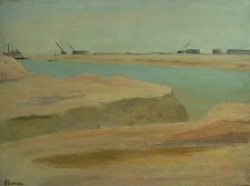 Paysage portuaire port François Besson HST fauvisme
