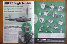 7/1953 PUB MICRO SWITCH FREEPORT HONEYWELL SWITCHES F-84F THUNDERSTREAK AD