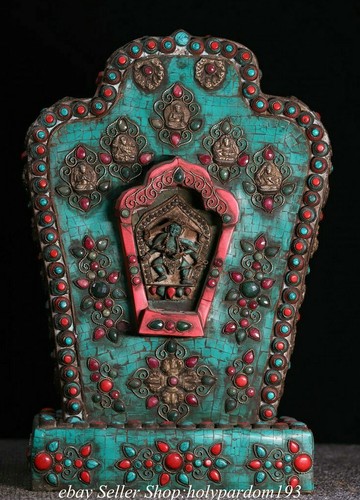 Old tibet bronze turquoise - 16",