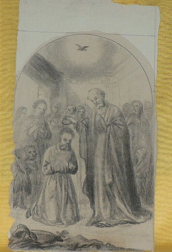 Dessin ancien xix morlaix - dessin,