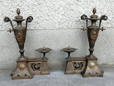 Paire chenets barre cheminée