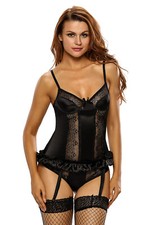 Corset bustier satin - bustier, noir