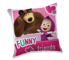 Coussin Masha Et Ours 40X40Cm Décoratif En Microfibre Pour Enfants Canapé Lit