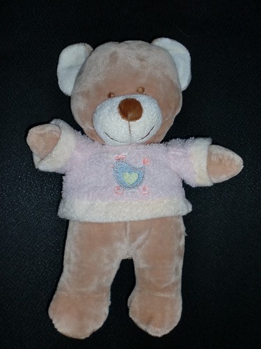 Doudou peluche ours - beige, pull