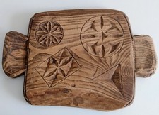 French Wooden Carved Cutting Breadboard with Symbols - Alps Mountains Region