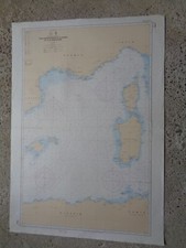 CARTE MARINE / Des îles Baléares à la Corse et à la Sardaigne  SHOM 1986