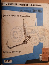 Someca faucheuse K11 sur Som40 B : notice d'utilisation entretien 1960