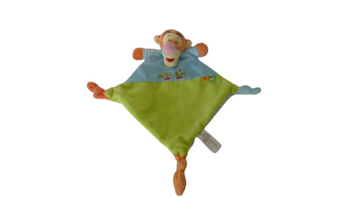 Doudou plat tigrou disney bleu - doudou,