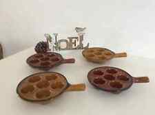 29 ⚜️ 4 Anciennes Assiettes Plat à Escargot 6 Trous Vintage