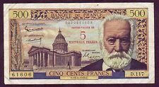M303+  BILLET  500 FRANCS  SURCHARGE 5 NF VICTOR HUGO  12/2/1959