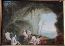 Tableau HSP "Les Baigneuses" Jacques  VANDERBURCH (1796-1854) Ecole française