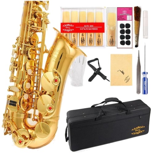 Gold alto saxophone with - alto,
