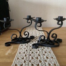 2 Bougeoirs En Métal Années 70 Volutes Bougies De 2 Cm Diamètre Vintage 