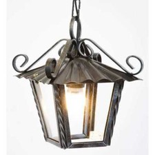 Lanterne Lampe Lustre Pour L'Extérieur Intérieur Fer Forgé et Chaîne 21 x 21
