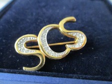 BROCHE SCS Swarovski Métal