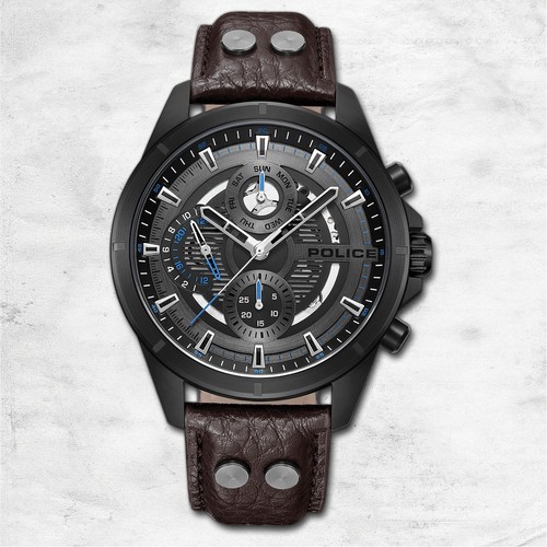 Montre chronographe cuir - chronographe, en