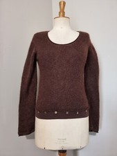 DIPLODOCUS : PULL MARRON 55% KID MOHAIR PAMPILLES