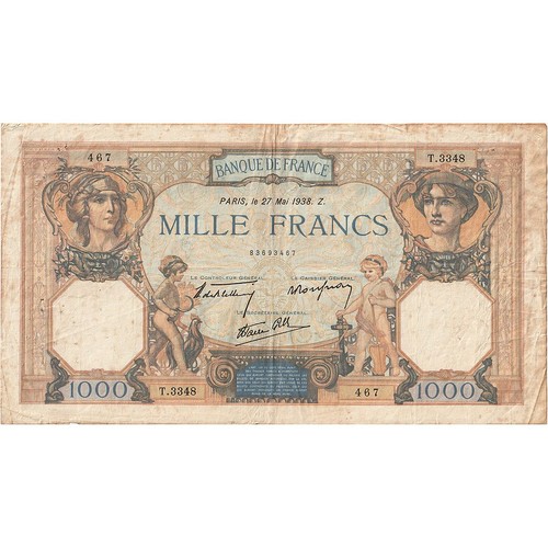 France 1000 francs - france,, francs,