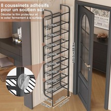 Ornestia 9 étages étagère à Chaussures Porte, Support à Chaussures en métal derr