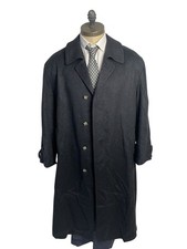 Manteau Loden Gris En Laine Vintage Rétro Long Tyrolien Pour Homme - Taille 50 L