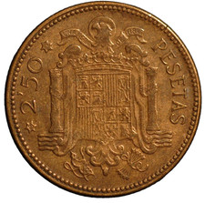 Spain 2 1/2 Pesetas 1953
