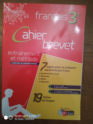 Cahier brevet francais - brevet,