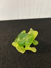 Grenouille verte yeux doré en cristal Daum France mod1