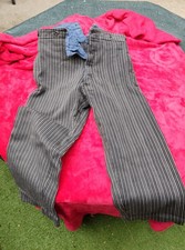 Superbe Ancien Pantalon Rayures Gris Paysan