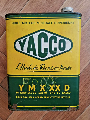 Ancien bidon huile yacco - bidon, d'huile