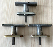 Vintage Ancien lot 3 de Poignées de porte Fenêtre métal Laiton Argenté Meuble