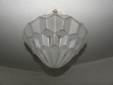 big art deco lamp Ceiling Light GEOMETRIC SKYSCRAPER shade Bauhaus era 